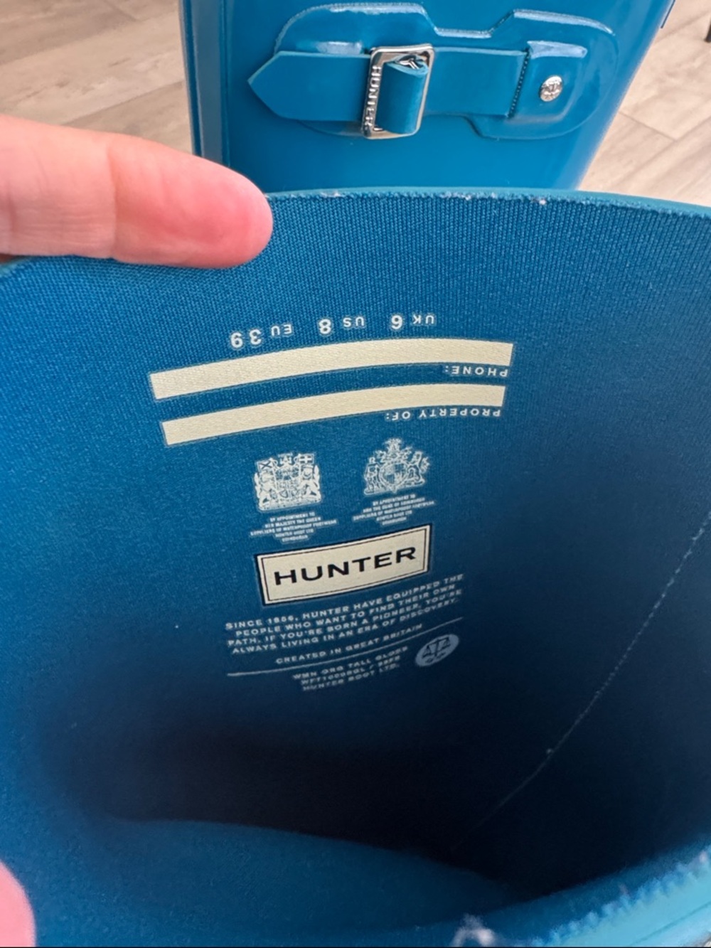 Hunter Gloss Teal Knee-High Rain Boots - Picture 4 of 4